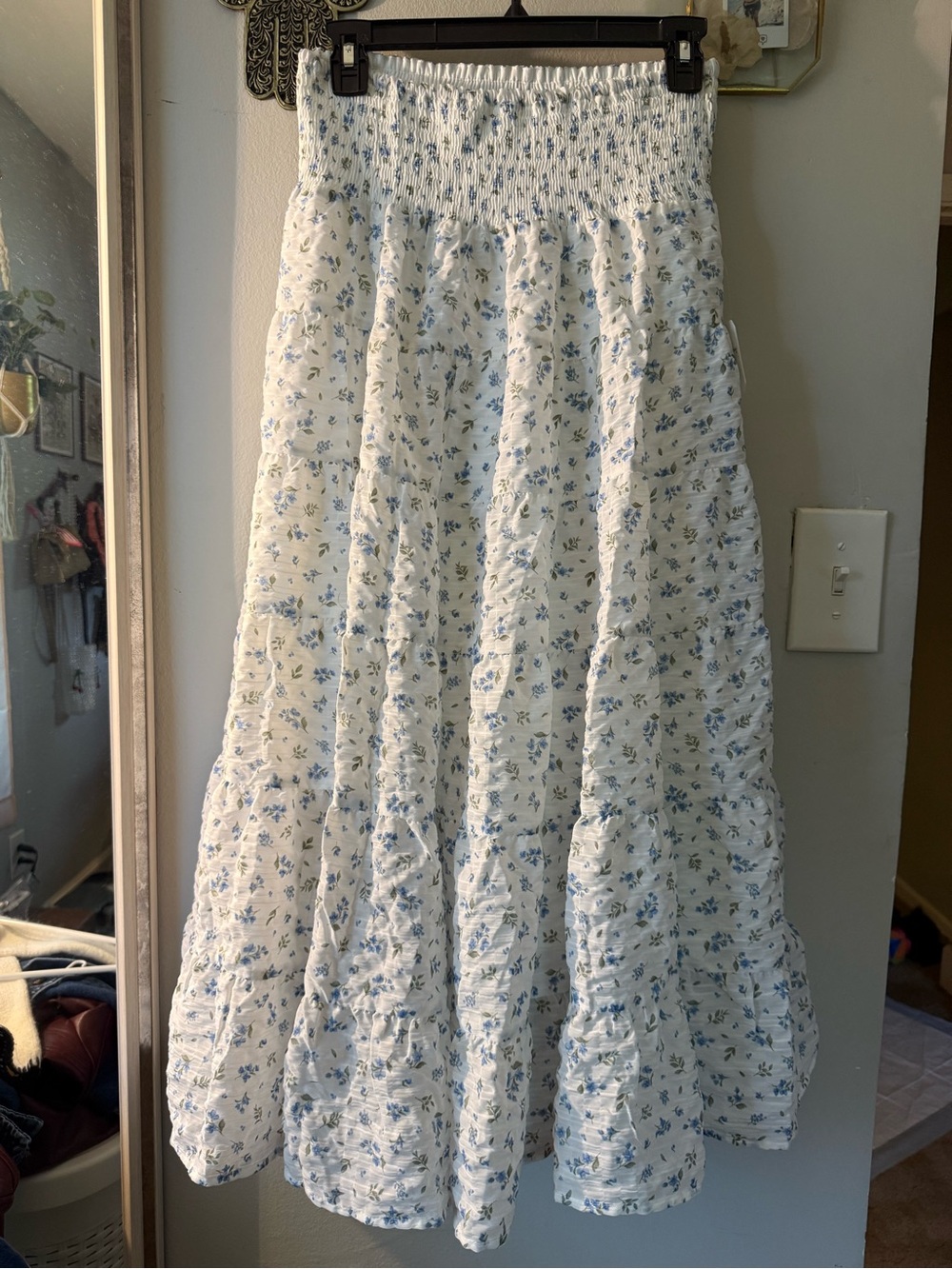 NWT Altar’d State Ruth Blue Floral Midi Skirt - Size M